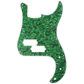 Musiclily 13 Hole P Bass Pickguard for Fender American/Mexican Standard Precision Bass,4Ply Green Pearl