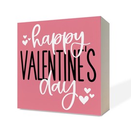 Valentines Wood Signs, Happy Valentine's Day, Wooden Box Sign Desk Decor, Valentines Decorations, Decorations Wooden Table Sign, Valentines Day Sign Decor, Valentines Day Gift for Him Her