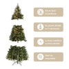Árbol De Navidad Pino Artificial Verde Con Luces Led 2.1m
