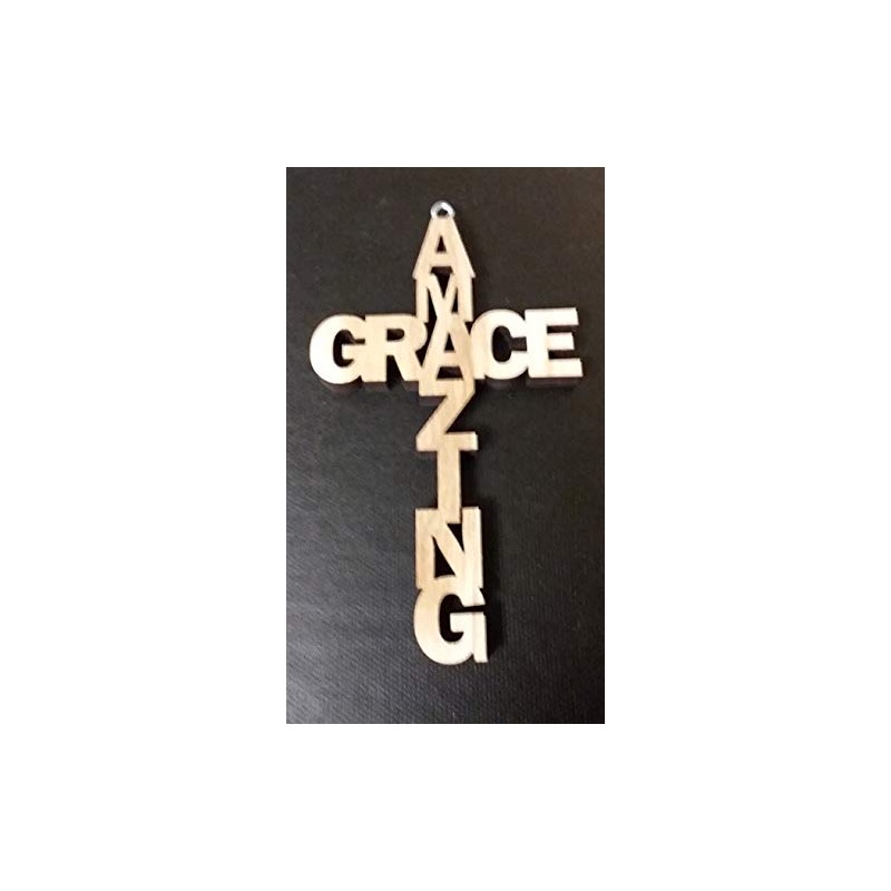 AMAZING GRACE CROSS, cut out words, lg, handmade