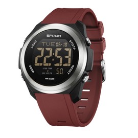 BIEWO Men Digital Sports Watch, Military Watches for Men Waterproof Outdoor Wrist Watches Large Face Casual Luminous Stopwatch (red)