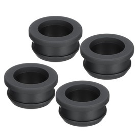 sourcing map 4Pcs Snap Rubber Grommet Plug Mount Dia 24mm ID 19mm Seal Anti-Scratch for Electrical Box Cable Pipe Black