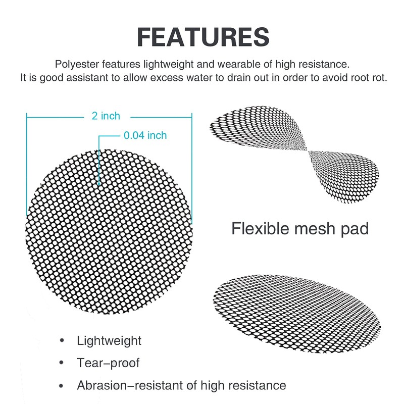shemist Plant Mesh Drainage Screens - 100PCS 2-Inch Reusable Grid