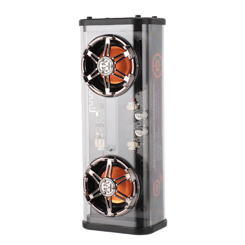 Transparent Bluetooth Speaker 2x5W Subwoofer Portable Wireless Bluetooth 5.3 Speakers