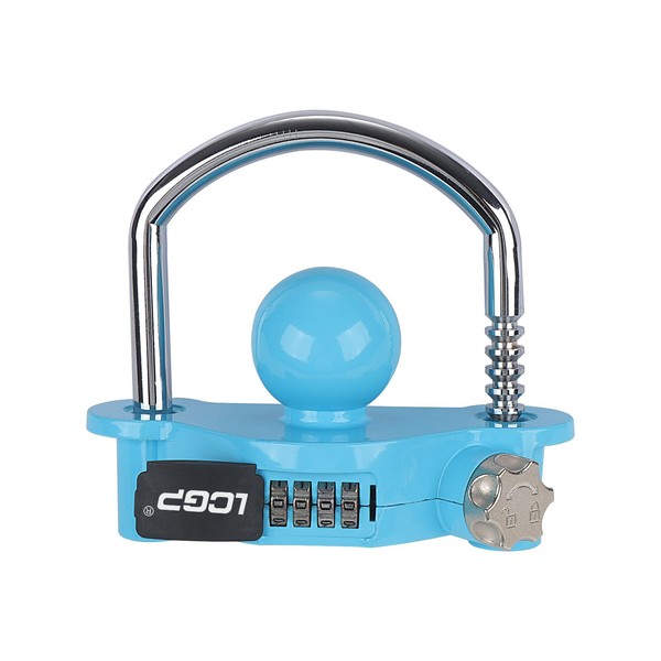 LCGP Blue Trailer Hitch Lock with Combination Lock, Fits 1-7/8,2