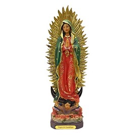 11" Inch Our Lady of Guadalupe Golden Rays from The Sun Virgin Mary Statue Virgen Imagen Estatua Religious Gift