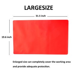 X- Haibei Extra Large Silicone Mat for Crafts Epoxy Resin, 31.5”x19.6" x0.08", Protect Your Work Table for Jewelry Casting Painting Baking, Easy Clean Up, Durable, Non Skid, Non Stick, Red