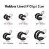 52PCS Rubber Lined P Clips, Stainless Steel Rubber Hose Pipe