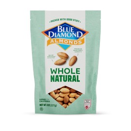 Blue Diamond Almonds, Premium Whole Natural Snack Nuts Non GMO Perfect for Healthy Snacking with 8 Grams of Protein, 8 Ounce (Pack of 1)