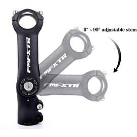 CYSKY Bike Adjustable Stem 31.8 90mm 0-90° Degree MTB Stem Handlebar Stem Riser for Mountain Bike, Road Bike, MTB, BMX, Cycling (90mm)