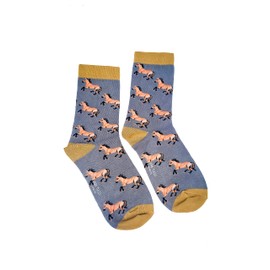 Vera Tucci Patterned Womens Socks Breathable Bamboo (HORSES)