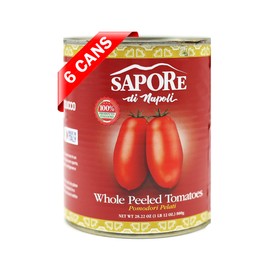Sapore Di Napoli 6 Pack Italian Whole Peeled tomatoes 28oz