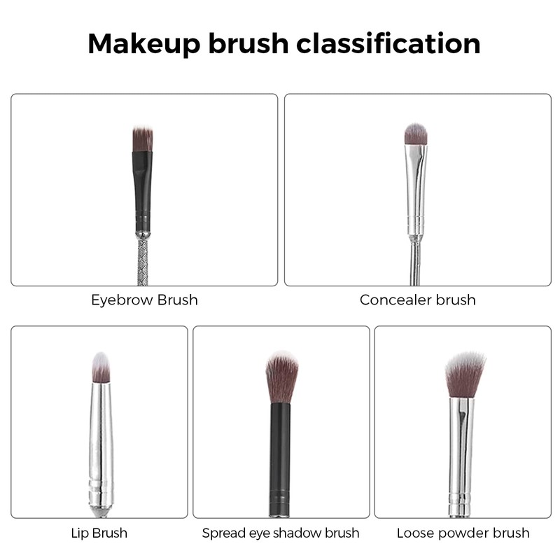[10 PCS] Makeup Brush Set Metal, Silver Handle Wizard Wand