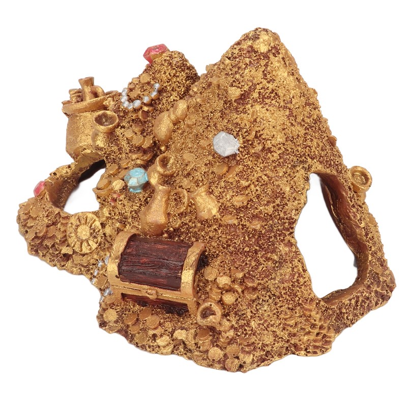 Fish Tank Gold Mountain Simulation Resin Aquarium Treasure Mountain Hideouts