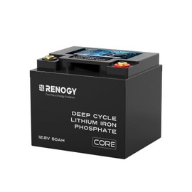 RENOGY 12V 50Ah Core Series Deep Cycle Lithium Iron Phosphate, 5000 Deep Cycles, FCC Certificates, BMS Upgrade, Backup Power for Trolling motor, Cabin,Marine, Off-Grid Home Energy Storage