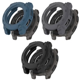 FitTurn Compatible with Garmin Instinct E 40mm 45mm Watch Case, Replacement Bumper Case Soft Flexible TPU Thin Lightweight Protective Cover for Instinct E [NO Front Screen Protector] (3pack-2, 45mm)
