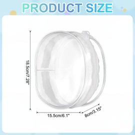 uxcell Figure Display Bag with Keychain, 6.1 x 3.1 x 7.3 Inch PVC Oval Portable Dolls Pouch Carrying Case Storage Bag Keychain Charm for Showing Off Boxes Dolls, Clear