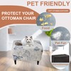 Eco-Ancheng Stretch Ottoman Cover Rectangular Storage Ottoman Slipcover Footrest Stool