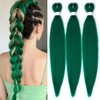 Beauday 24 Inch Green Pre Stretched Braiding Hair Extensions