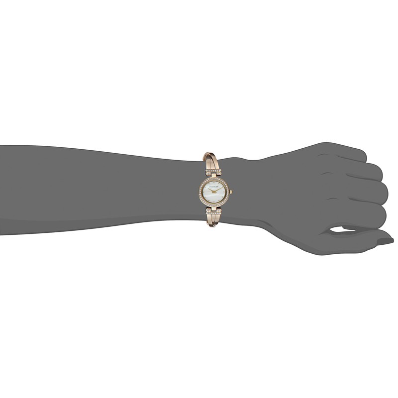Anne Klein Women's Premium Crystal Accented Bangle Watch and Bracelet