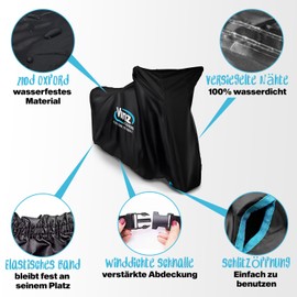 VINZ Motorcycle Cover | Waterproof and UV Protection | Dustproof Tarpaulin Motorcycle Cover | Outdoor & Indoor | Breathable and Winterproof