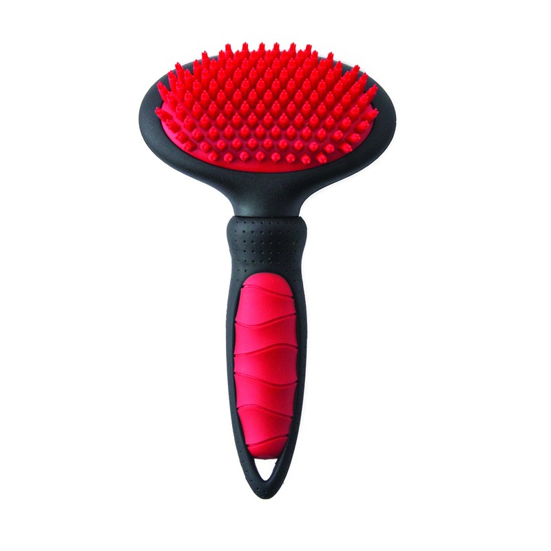 Mikki Dog, Puppy, Cat Grooming Massage Slicker Brush - Gentle,