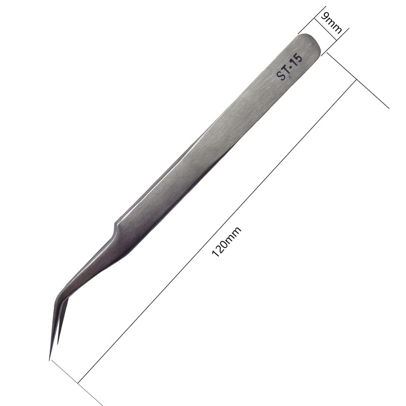 ピンセット ツイザー ステンレス製 精密ピンセット 先曲がり わし口 カーブタイプ ハンドメイド つまみ細工