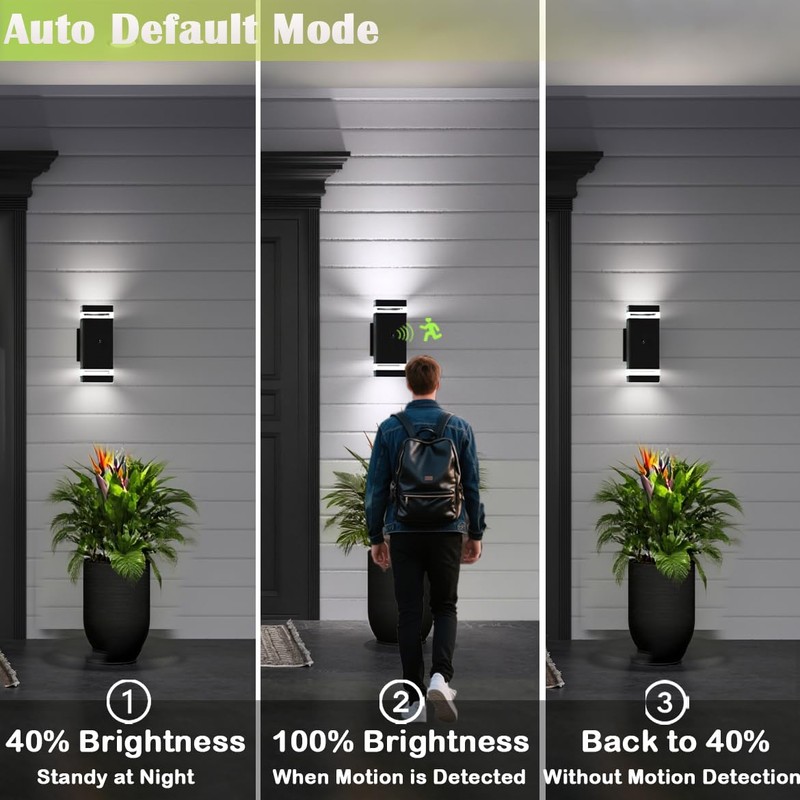 rosykite Motion Sensor Outdoor Wall Lights, Dusk to Dawn Exterior