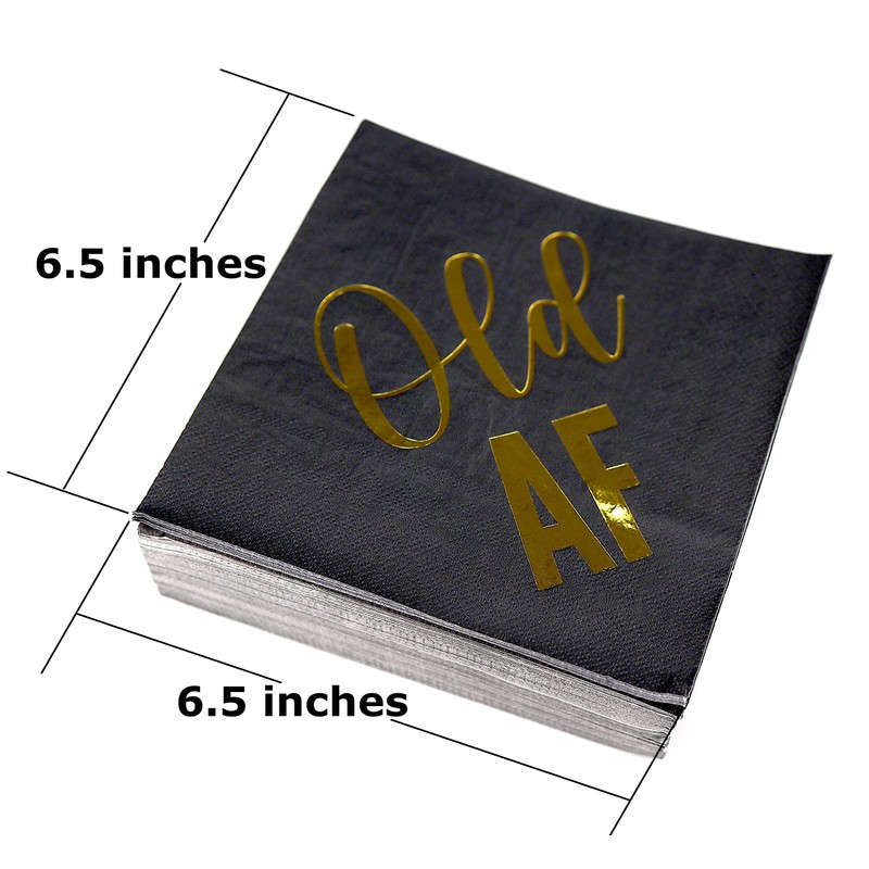 Iconikal 75-Count Funny "Old AF" Disposable Paper Napkins, Gold Foil