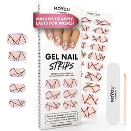 MOYOU LONDON Semi Cured Gel Nail Strips - 20 Pcs. Nail Wraps for Salon-Quality Manicure - Works with Any UV Lamp - Easy to Apply, Trim, & Remove Gel Stickers