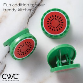 COOK WITH COLOR Cute Bag Clips - 10 Pc. Set of Funny Chip Clips and Snack Clips - Kitchen and Food Bag Clips for Airtight Seal for Food Storage (Watermelon)