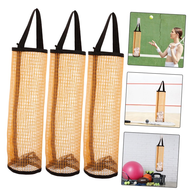 SUPVOX 3pcs Tennis Ball Mesh Bag Durable Tennis Ball Pouch