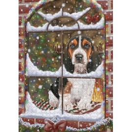 Doggie of The Day Basset Hound Dogs - Please Come Home - Jigsaw Puzzle for Adults - Interlocking Puzzle Game Artwork - Gift for Dog Lovers, 200 pcs. DOTD200PZLE3363