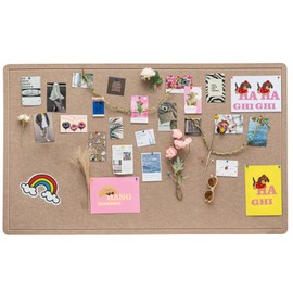 DexBoard Foldable Large Felt Bulletin Board for Wall 60"x 36", Decorative Picture Framed Display Board with Self-Adhesive Tape for School, Home, Kitchen & Office Walls, Includes 30 Pins, Oatmeal