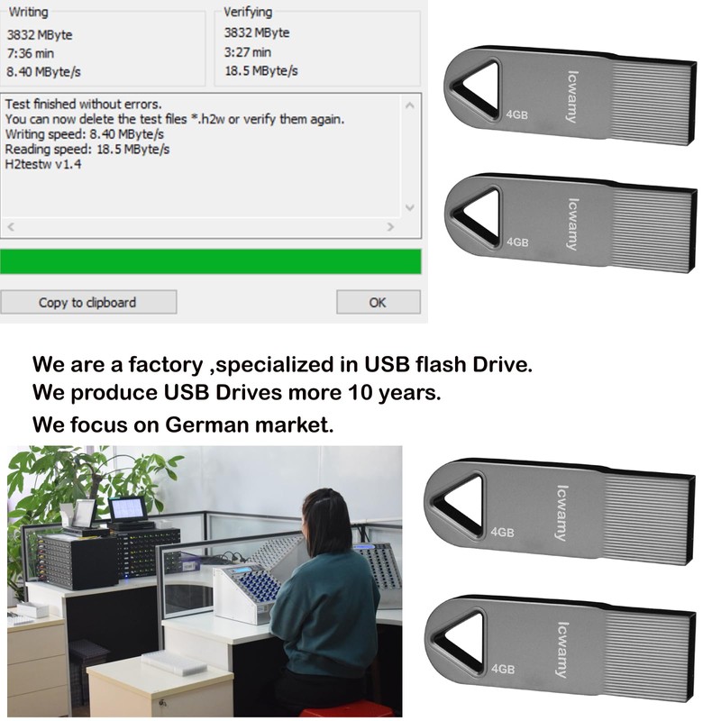 lcwamy 4GB USB Stick 2 Pack Flash Drive Pack Bulk