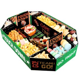 Football Party Supplies Kit, Disposable Stadium Shaped Food Trays, Large Snack Serving Boats for Tailgate, Superbowl Decorations for Birthday Favors Game Day Snacks Football Party Table Centerpiece Decor