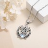 CRMAD Triple Moon Pentacle Necklace Moonstone Wiccan Celtic Knot Pentagram