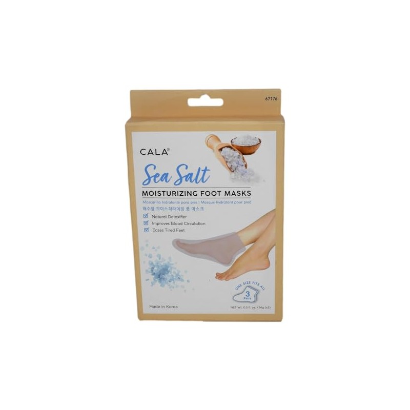 Cala Sea salt moisturizing foot mask 3 count, 3 Count