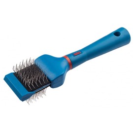 EHASO Hochwertige Fellbürste für Hund & Katze - Langhaar oder kurzhaar - Perfekt für die Unterwolle ihres Haustieres MULITBRUSH BLAU, Einzel, MITTELHART - Langlebige Doppelbürste