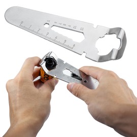 YCCLDIPL 35mm Silver Film Cassette Cartridge Opener, Steel Metal Film Cassette Cartridge Removal Darkroom Tool with External Hexagonal Wrench and Scale