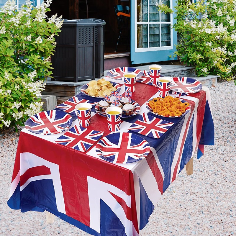 WedDecor Union Jack Paper Plates, King Charles III Coronation Royal