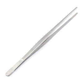 AAProTools Stainless Steel Tweezers 10 Inch, Surgi Tweezer with Precision Serrated Tips Comfortable Ridged Handle, Heavy Duty Tweezer Tongs for Cooking Crafting Repairing, Essential Tweezer
