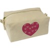'Love Hearts Heart ' Canvas Wash Bag/Makeup Case (CS00042545)