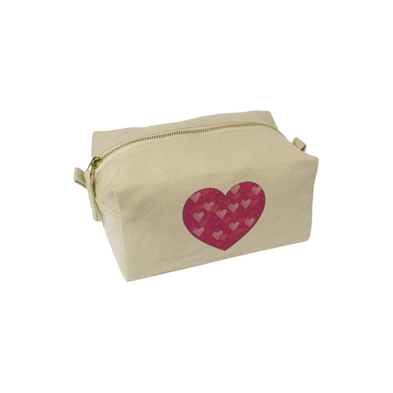 'Love Hearts Heart ' Canvas Wash Bag/Makeup Case (CS00042545)