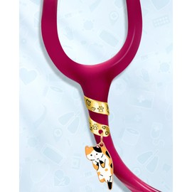 Plifal Plifal Gold Stethoscope Charms Tag for Nurse - Orange Cat Stethoscope Charms with Label Accessories Fit for Littmann, Presents for Doctor, Pediatric Nurse, Nursing Medical Assistant