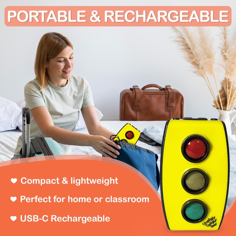 Timer - Red Yellow Green Traffic Light Timer for Kids,
