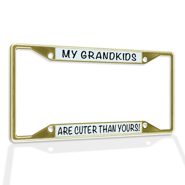 Fastasticdeals Metal Insert License Plate Frame My Grandkids are Cuter