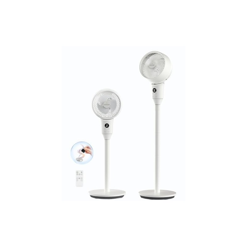 WOWDSGN 22dB Quiet Floor Fan, 3D Air Circulator Oscillation Fans,