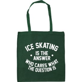 Hippowarehouse Ice Skating is the Answer Who Cares What the Question Is Tote Shopping Gym Beach Bag 42cm x38cm, 10 litres