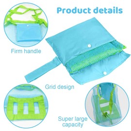 Beach Bag, Mesh Bag, Beach Toy Bag, Large for Water Toys, Entertainment Bag, Children's Tidy Bag, Play Bag, Swimming Bag, Beach Bag, Foldable for Family Holidays
